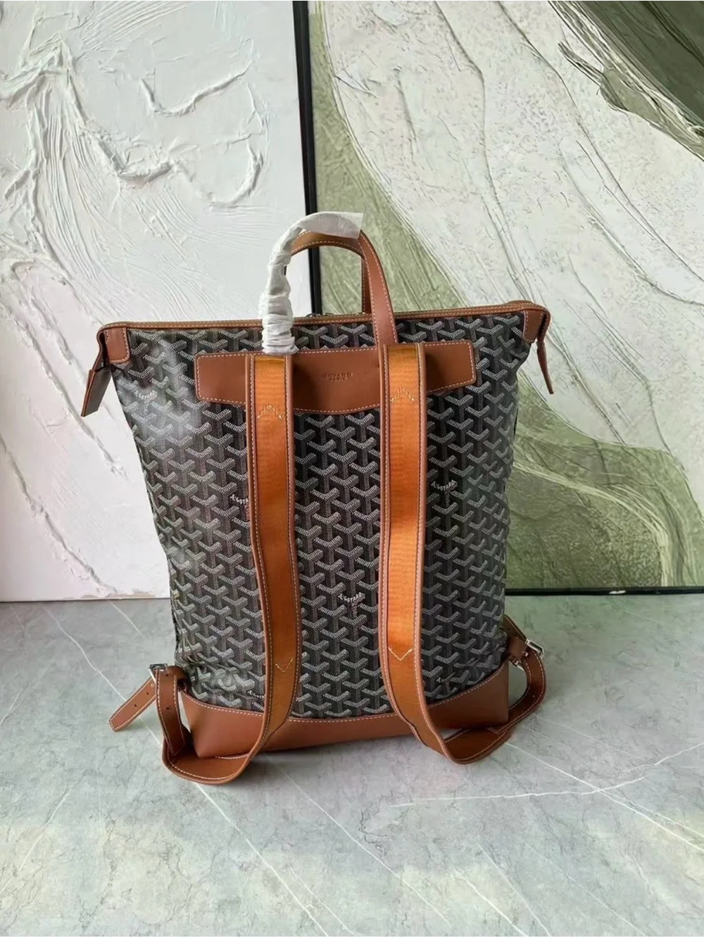 Goyard Brown Printed Canvas & Leather Tote Backpack - Luxury Style